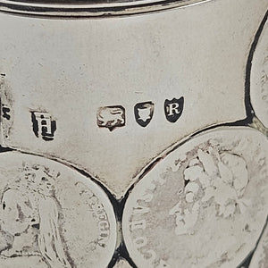 English Sterling Silver Coin Set Counter Box Antique Victorian