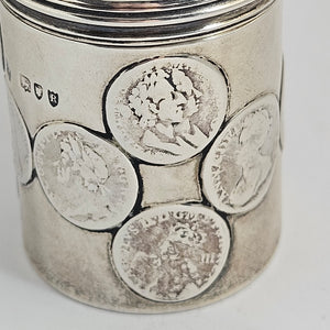 English Sterling Silver Coin Set Counter Box Antique Victorian