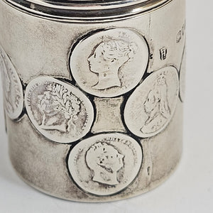 English Sterling Silver Coin Set Counter Box Antique Victorian