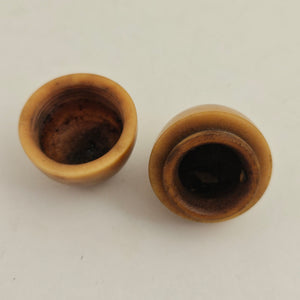 Egg Shape Coquilla Nut Ointment or Thimble Case Antique Victorian c1890