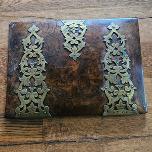 Coromandel Wood Gilded Brass Strapping Book Blotter Antique Victorian c1880