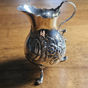English Sterling Silver Cream Jug by William Aitken Chester Hallmark Antique Victorian
