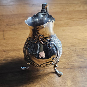 English Sterling Silver Cream Jug by William Aitken Chester Hallmark Antique Victorian