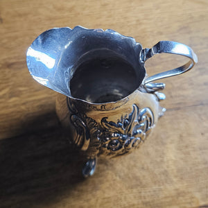 English Sterling Silver Cream Jug by William Aitken Chester Hallmark Antique Victorian
