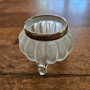 Cut Glass Sterling Silver Top Match Striker or Salt Antique Victorian