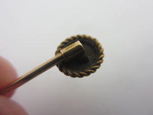 Diamond in 15k Gold Stick Pin Brooch Antique Victorian c1890 Boxed