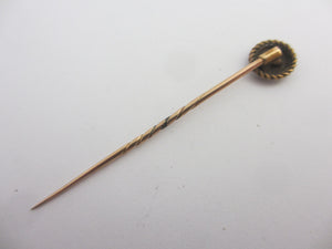 Diamond in 15k Gold Stick Pin Brooch Antique Victorian c1890 Boxed