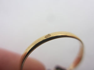 Old Cut Diamond Lucky Horseshoe 18k Gold Ring Antique Victorian c1880 Size UK Q+