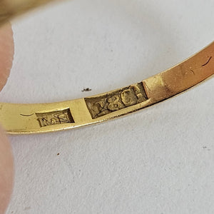 Diamond 5 Stone in 18k Gold Ring Size UK L Antique Victorian c1890