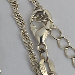 Sterling Silver Double Locket Pendant Necklace Antique Edwardian c1910