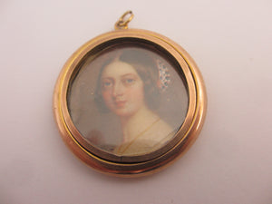 Double Locket 9k Gold Pendant Antique Victorian c1890