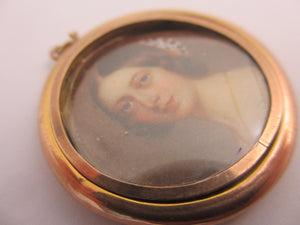 Double Locket 9k Gold Pendant Antique Victorian c1890