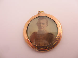 Double Locket 9k Gold Pendant Antique Victorian c1890