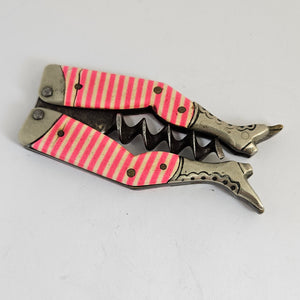 Novelty Ladies Legs Corkscrew Bottle Opener Enamel and Nickel Steel Antique Victorian c1840