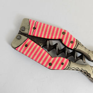 Novelty Ladies Legs Corkscrew Bottle Opener Enamel and Nickel Steel Antique Victorian c1840