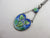 Ivy Leaf Enamel on Sterling Silver Dangling Pendant Necklace Antique Art Nouveau c1910