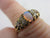 Fiery Opal and Diamond 18k Gold Ring Antique Victorian c1880 Size UK M+