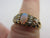 Fiery Opal and Diamond 18k Gold Ring Antique Victorian c1880 Size UK M+