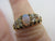 Fiery Opal and Diamond 18k Gold Ring Antique Victorian c1880 Size UK M+