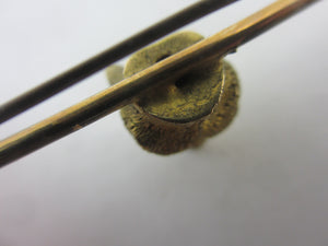 Fox Mash Head Hunting Riding Crop 9k Gold Brooch Pin Antique Victorian c1890