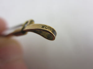 Fox Mash Head Hunting Riding Crop 9k Gold Brooch Pin Antique Victorian c1890