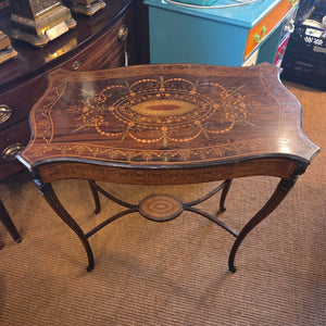 Hardwood Inlaid Mahogany Writing Table Antique Edwardian c1910