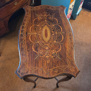 Hardwood Inlaid Mahogany Writing Table Antique Edwardian c1910