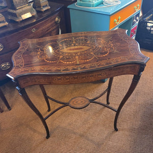 Hardwood Inlaid Mahogany Writing Table Antique Edwardian c1910