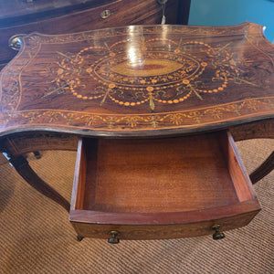 Hardwood Inlaid Mahogany Writing Table Antique Edwardian c1910