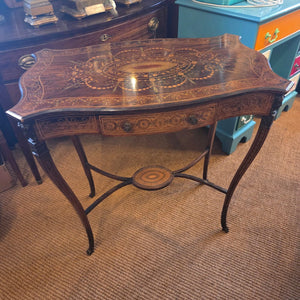 Hardwood Inlaid Mahogany Writing Table Antique Edwardian c1910