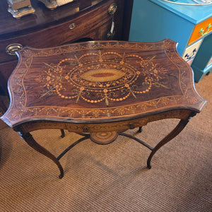 Hardwood Inlaid Mahogany Writing Table Antique Edwardian c1910