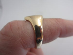 Heart 18k Gold Signet Ring Size UK N+ Antique Victorian 1898