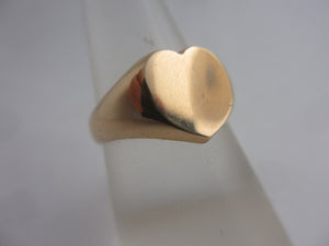 Heart 18k Gold Signet Ring Size UK N+ Antique Victorian 1898