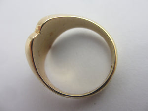 Heart 18k Gold Signet Ring Size UK N+ Antique Victorian 1898