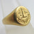 Intaglio "Revir Escit" Heraldry Crest 18k Gold Signet Ring Antique Victorian 1852