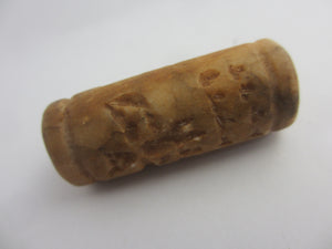 Hunting Scene Agate Roller Seal Bead Antique