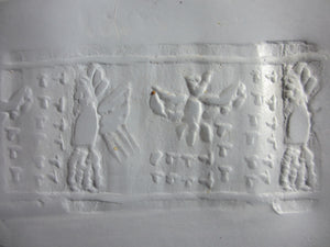 Hunting Scene Agate Roller Seal Bead Antique