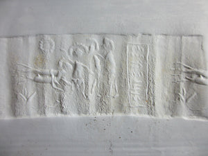 Hunting Scene Marble or Serpentine Roller Seal Bead Antique