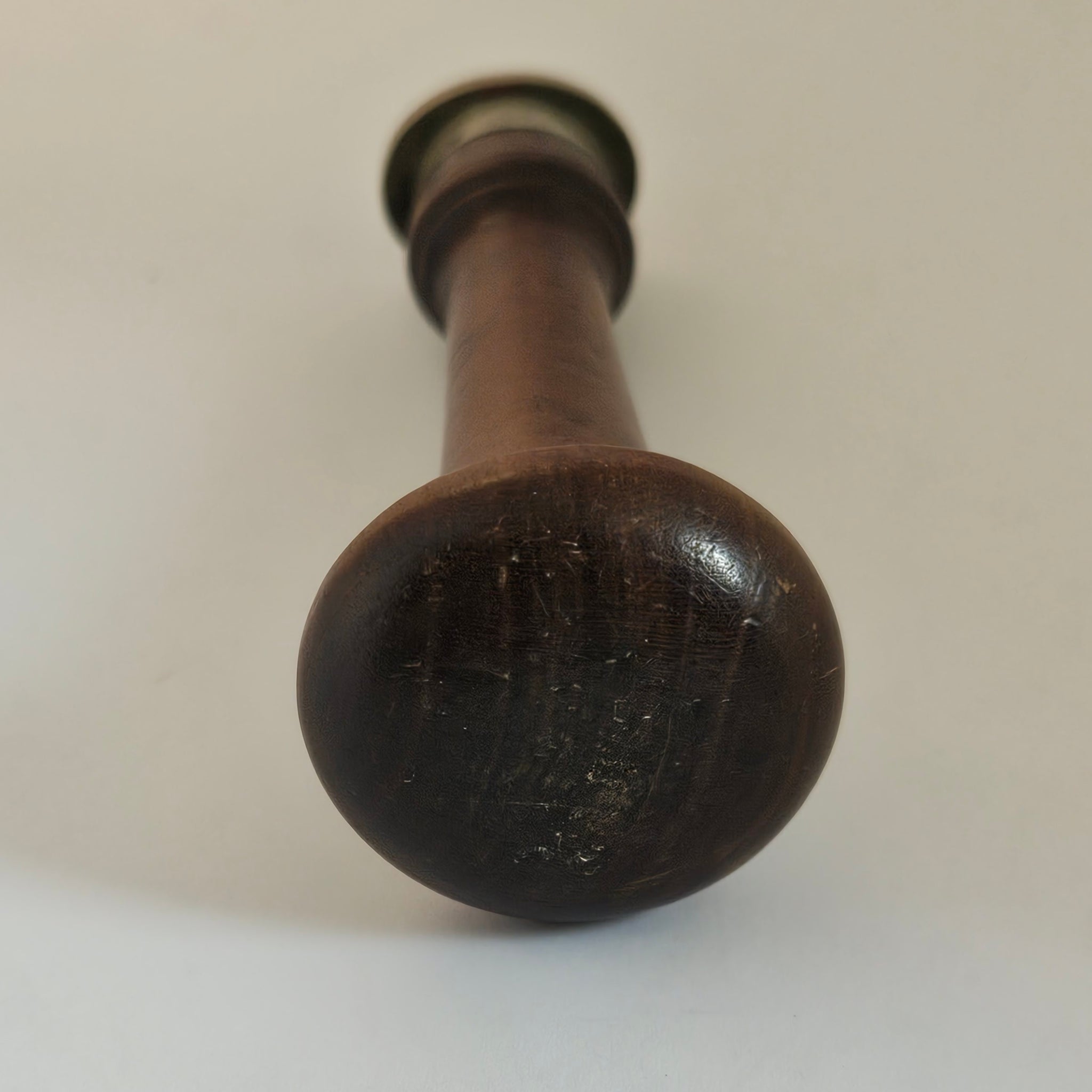 Intaglio Heraldic Crest Desk Seal in Rosewoodand Nickel Silver Antique Victorian c1860