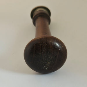 Intaglio Heraldic Crest Desk Seal in Rosewoodand Nickel Silver Antique Victorian c1860