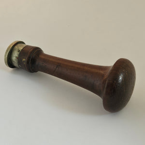Intaglio Heraldic Crest Desk Seal in Rosewoodand Nickel Silver Antique Victorian c1860