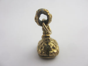 Flying Swallow Bird Intaglio Bloodstone Seal 9k Gold Cased Fob Pendant Charm Antique Victorian c1840