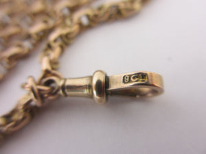 Long Guard Chain Necklace 9k Gold Antique Victorian c1860