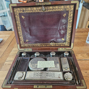 Georgian Mahogany and Sterling Silver Gentleman's Vanity Toilet Box Antique c1790