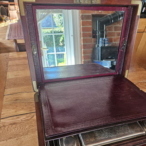 Georgian Mahogany and Sterling Silver Gentleman's Vanity Toilet Box Antique c1790