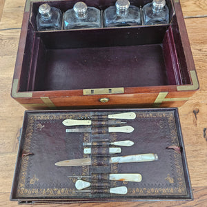 Georgian Mahogany and Sterling Silver Gentleman's Vanity Toilet Box Antique c1790