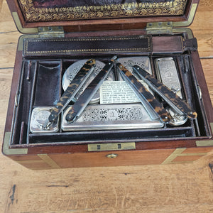 Georgian Mahogany and Sterling Silver Gentleman's Vanity Toilet Box Antique c1790