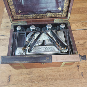 Georgian Mahogany and Sterling Silver Gentleman's Vanity Toilet Box Antique c1790