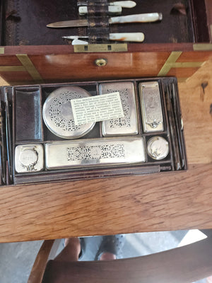 Georgian Mahogany and Sterling Silver Gentleman's Vanity Toilet Box Antique c1790