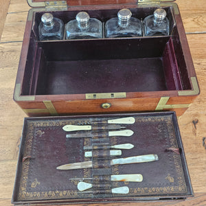 Georgian Mahogany and Sterling Silver Gentleman's Vanity Toilet Box Antique c1790